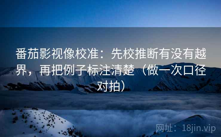 番茄影视像校准：先校推断有没有越界，再把例子标注清楚（做一次口径对拍）