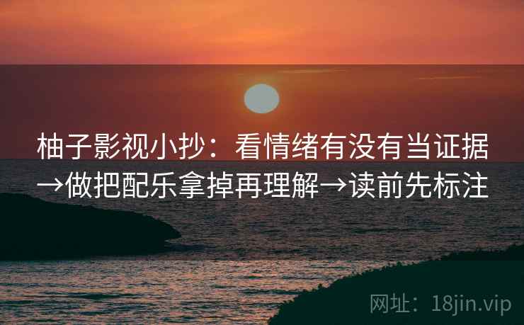 柚子影视小抄:看情绪有没有当证据→做把配乐拿掉再理解→读前先标注 柚子影视小抄:看情绪有没有当证据→做把配乐拿掉再理解→读前先标注