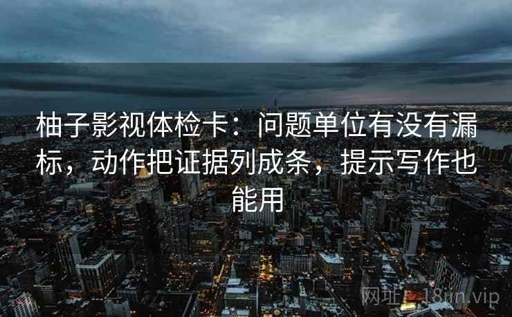 柚子影视体检卡：问题单位有没有漏标，动作把证据列成条，提示写作也能用